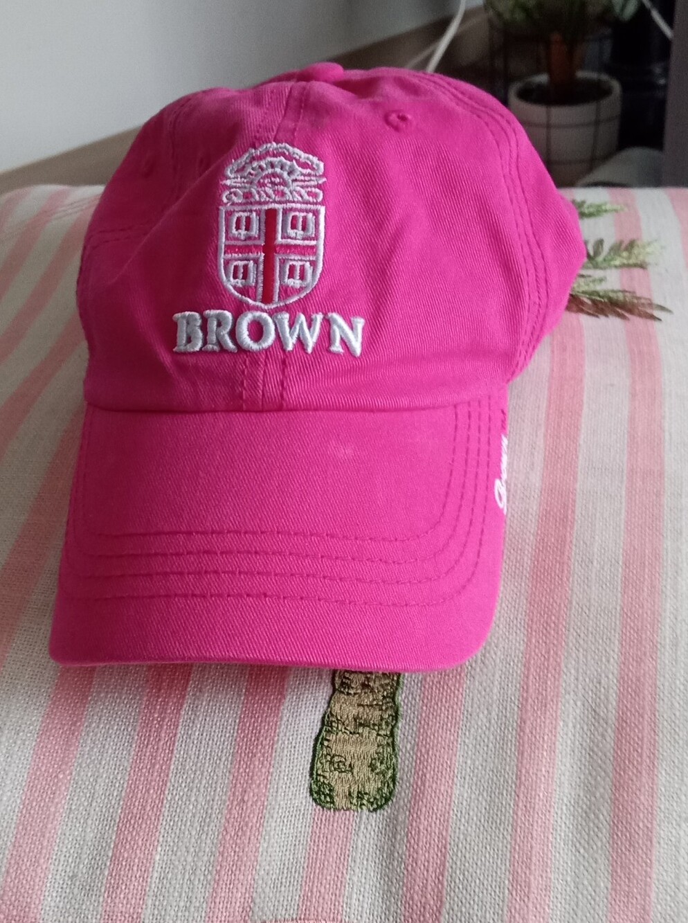 Brown University Pink Embroidered Baseball Cap